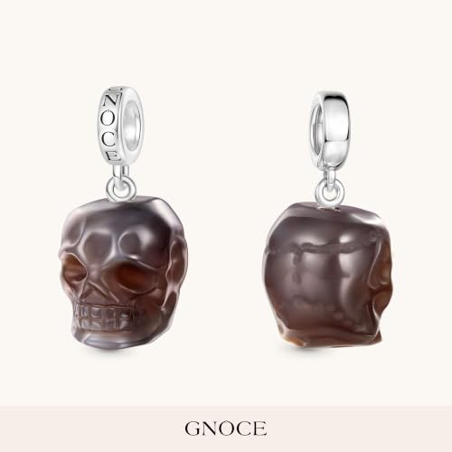 Image of GNOCE Skull Pendant Charm Silver Dangle Charms Bead fit Bracelet /Necklace Jewelry Gift for Women Men