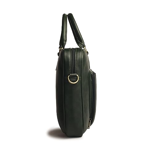 Image of Gauge Machine Professional Vegan Leather Messenger Briefcase Bag for Office |Fits upto 14 /15 / 16 inch Laptop |Separate Padded Laptop Compartment |Water Resistant |Men & Women |16L