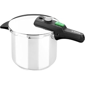 MONIX Quick Olla Express de 6 Litros, 22 cm de Diámetro, Fabricada en Acero Inoxidable, con Triple Sistema de Seguridad y 2 Niveles de Presión, Apta para Todo Tipo de Cocinas