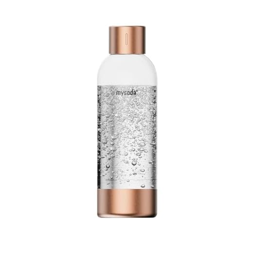 Mysoda: Premium 1L Wasserflasche mit rostfreiem Edelstahl Deckel und Boden für Wassersprudler (Wiederverwendbare und BPA-frei) - Kupfer