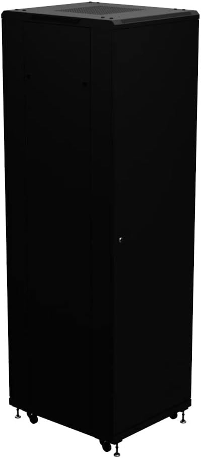 NavePoint 42U AV Rack Cabinet, 28 in Depth, Cold-Rolled Steel, Black