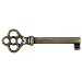 KY-3AB SKELTON KEY REPRODUCTION ANTIQUE BRASS PLATED HOLLOW BARREL KEY