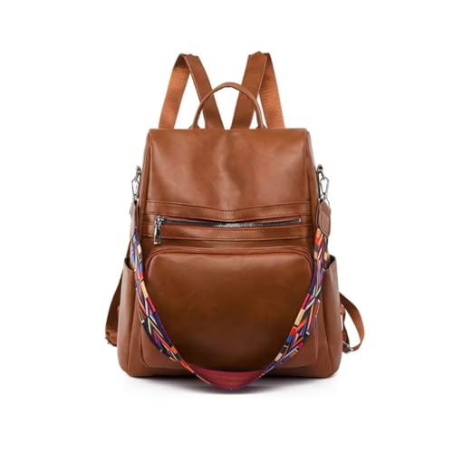 Mochila Feminina Oxford Anti-roubo Impermeável, Grande, Unissex, Preta (Marrom)