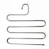 Modisch, schön und langlebig XXCHUIJU Aufhänger 5 Multifunktions-Stahl Kleiderbügel S-Formhose Lageraufhänger Kleideraufbewahrungsständer Multilayer-Speicher-Tuch-Kleiderbügel Organisieren Sie Kleidung (Color : Silver)