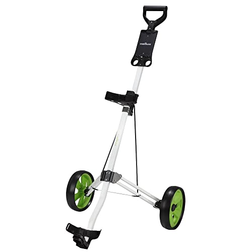 Caddymatic-Golf-Lite-TRAC-Carrito-DE-Golf-Plegable-DE-2-Ruedas-BlancoVerde