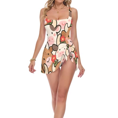 Maillot de bain une pièce vache et fleur fini les complexes à la plage d'été