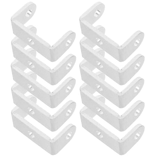 VOSAREA 10pièces Support Mural Équerre Métallique Forme U Accessoires de Fixation Robustes pour Panneaux Supports de Barre de Sécurité et Barricade de...