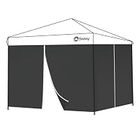 Sekey 2PCS Seitenwände für Pavillon 3x3 Wasserdicht Winterfest, Seitenwände für Pavillon Partyzelt Gartenzelt 3x3m, 1 Fenster 1 Tür, (Schwarz, 2 Türen) – Ansicht 1
