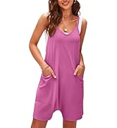 AGSWQ Womens Overalls Shorts Casual Rompers Loose Sleeveless Adjustable Straps Summer Short Jumps...