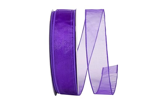 Reliant Ribbon 99908W-920-09K Sheer Lovely Value Wired Edge Ribbon, 1-1/2 Inch X 50 Yards, Grape