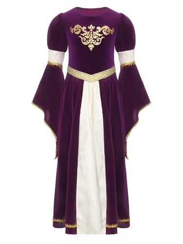 Robe médiévale princesse renaissance violette halloween fille 15-16 ans