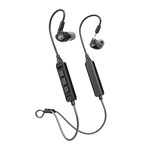 Image of MEE audio MX1 PRO Musicians' In-Ear Monitors Wired + Wireless Combo Pack: Includes MX1 PRO Dynamic Driver IEMs, 2 Cables, and BT3 Hi-Res Bluetooth Audio Adapter w /aptX, LDAC & Built-in Headset (Black)