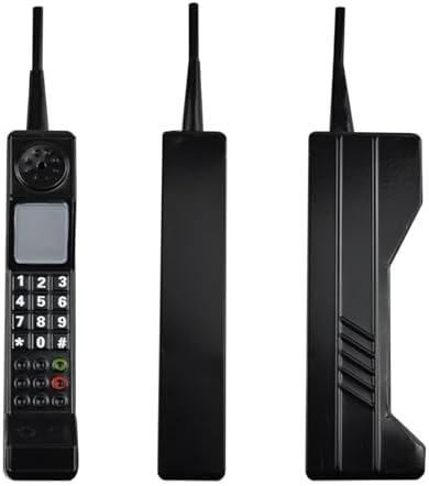 Zerone Vintage Cellphone, Brick Phone Prop Old School Phone Pagers and Beepers 90s Fake Phone for Home Living Room Decoration (Black)