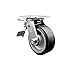 Rubber on Aluminum Swivel Top Plate Caster w/Maintenance Free Bearings & 5" x 2" Black Wheel & Total Lock Brake - 500 lbs Capacity/Caster - Service Caster Brand