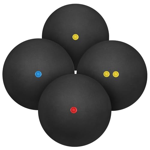 Abaodam 4 Pack Yellow Squash Balls Double Yellow Bounce Balls Sports Equipment Play