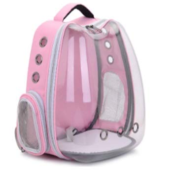 Petcrux Pet Transparent Cat/Pet Bag Pet Carrier Backpack Puppy Kitty Breathable Carriers for Travel (Carton Plain Transparent, Pink)