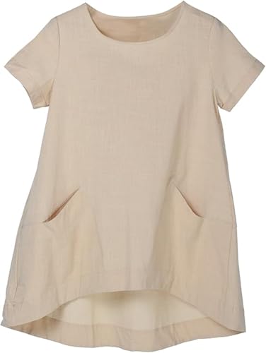 Tunique manches courtes femme coton lin Minibee vêtement ample