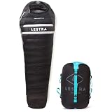 Lestra Outdoor ­ Alaska Original   Sac de Couchage Grand Froid   T° limit Confort  14 °C   Fermeture Gauche   Duvet de Canard   Adulte   220 x 80 cm   1,4 kg Noir