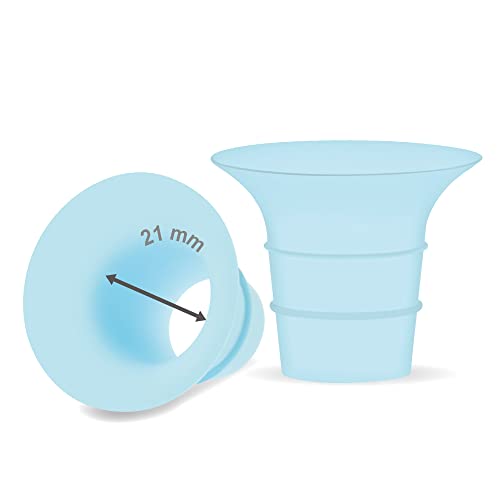 Image of Maymom 21mm Flange Blue Insert Compatible with Elvie Single/Double Electric, Elvie Stride Cup (24mm), Compatible with Medela PersonalFit Flex Shield, Not Original Elvie Replacement Pump Parts