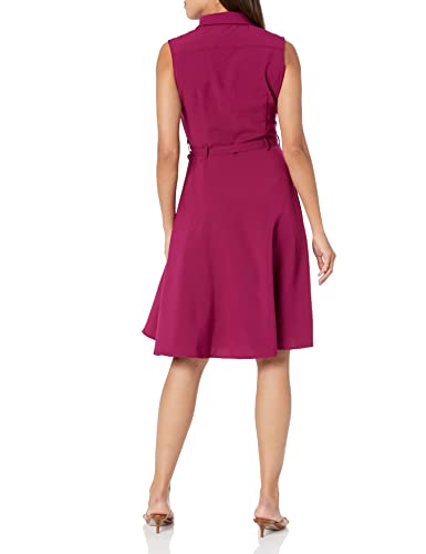 Sharagano Women's Sleeveless Button Front Shirt Dress With Sweep, Bali Orchid, 12 #TOP4