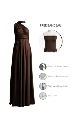Image of 72styles Infinity Dress with Bandeau, Convertible Bridesmaid Dress, Long, Plus Size, Multi-Way Dress, Twist Wrap Dress