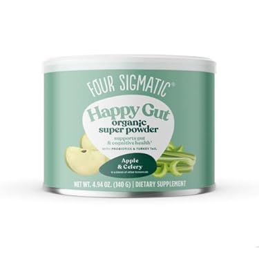 AMAZON - Four Sigmatic Gut Health Super Powder Organic Green Superfood Powder with Probiotics and Prebiotics | Organic Greens Powder Blend | Apple Celery Super Greens Powder Drink Mix (4.94 oz.)