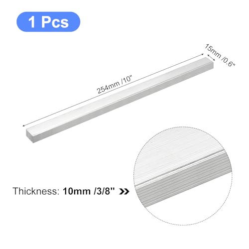 Image of uxcell Square Aluminum Flat Bar, 3 /8 inch Thick 0.6 inch Width 10 inch Length Square Aluminum Bar 6061 Aluminum Flat Plate, 10 x 15 x 254mm T6511 Solid New Mill Stock for Industrial Building