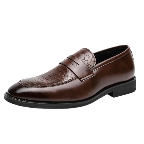 Men's Luxury Dress Shoes Formal Business Leather Oxford Slip-Resistant Round Toe Comfortable Classic Office Outdoor Footwear