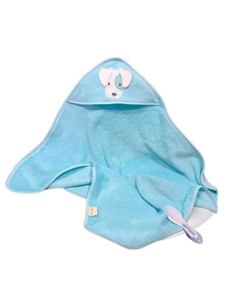 Serviette de bain bébé capuche anti-froid coton bio peau sensible chien