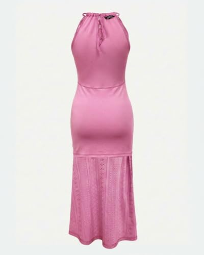 Image of CHICME Womens Summer Halter Ruched Bodycon Long Dresses