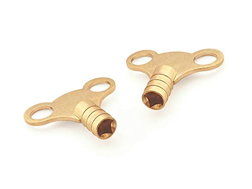A1SONIC® Brass Radiator Key - Radiator Bleed Key - Radiator Bleed Valve Key - Venting Air Valve (2)