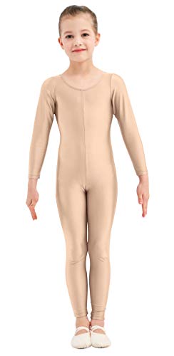 Image of Kepblom Girls Scoop Neck Long Sleeve Unitard Bodysuit Dancewear For Child