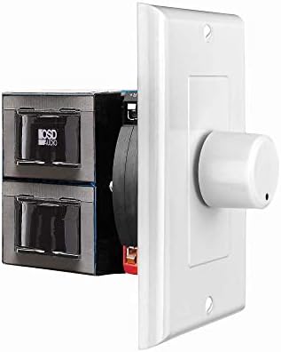 OSD 100W in Wall Volume Control Impedance Matching for Home Speakers, Rotary Knob White SVC100