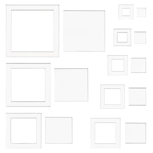 BENECREAT 16 Sizes Square Quilting Template, Acrylic Intricate Sewing Machine Ruler, Transparent Pressure Plate Router Template for DIY Hand Patchwork Cutting Craft, 6mm Thick by BENECREAT - Used condition - US$10.90
