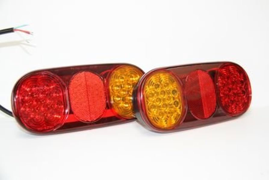 テールランプセット 新品　円形 うろこ Amazon | Groupstar LED 楕円型防水L テールランプ 左右