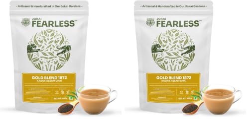 Image of Fearless Tea Gold Blend 1872 Ctc Chai, 400 Gm | Kadak Assam Chai Patti | Premium Black Tea Powder, Darjeeling Long Leaves | Organic Taste, Strong Aroma & Natural Colour | Fresh Loose Leaf (Pack of 2)