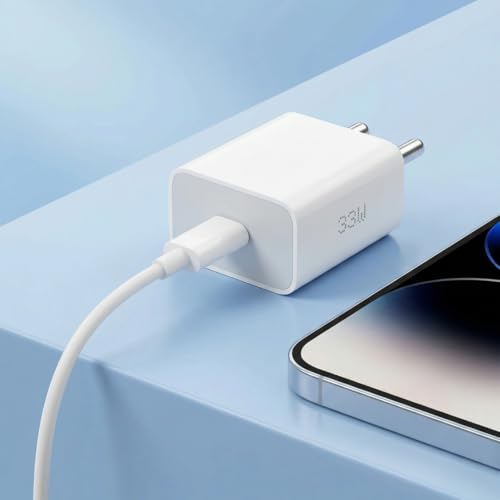 Image of 33w PD PPS Rapid Fast Charging Adapter Type-C Compatible with Nothing Phone 4 /4(a) /4(a) pro (2026) /3a Pro /3a /3 /2a plus /2a /2 /1Phone| High Speed Charger | Original Charging Speed (White)
