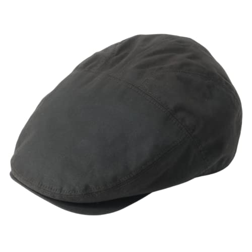 Gamble & Gunn ‘Goodwood’ Waxed Cotton Dark Brown Flat Cap (as8, Alpha, l)
