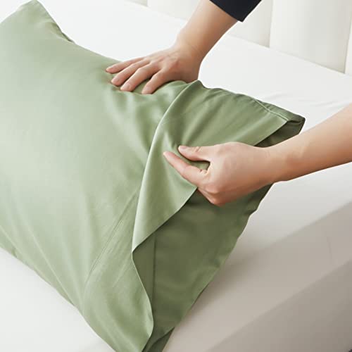 LCBD Cooling Pillow Cases Queen Size Set of 2 - Rayon Derived from Bamboo, Lime Green Bamboo Cooling Pillow Cases Covers for Hot Sleepers, Soft 20x30 inch Bamboo Pillowcases with Envelope Closure by LCBD - Image 7
