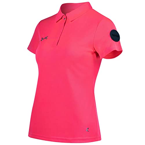 Horze Denise Women's Functional Equestrian Polo T-Shirt - Pink - 14 #TOP1
