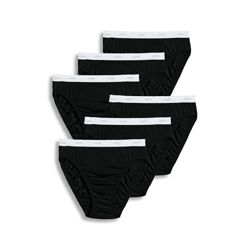 Jockey Women's Underwear Classic French Cut - 6 Pack, Black, 7