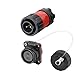 CNLINKO 2 Pin Power Industrial Circular Connector, Male Plug & Female Panel Mount Receptacles Socket Jack, Outdoor Waterproof IP67, AC DC