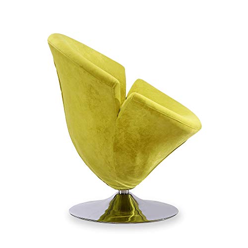 Manhattan Comfort Tulip Swivel Accent, Modern Living Room Chairs With Velvet Upholstery And Metal Base, Set Of 1, Green #TOP4