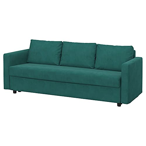 Soferia Sofabezug Kompatibel Mit FRIHETEN 3-er Bettsofa Sofaüberzug Sofaüberwurf Sofaschoner Cover Einfache Reinigung Allergiefrei Wasserabweisend Majestic Velvet Türkis