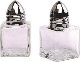 Genware NEV-008-6 Individual Glass Pepper Pot, 20 mm x 20 mm x 55 mm