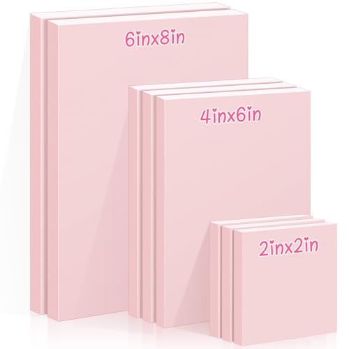 MotiMind 8 Pcs 3 Sizes Pink Rubber Stamp Carving Blocks Linoleum Block Soft Rubber Carved Bricks for DIY Printmaking Stamp Making and Craft Projects