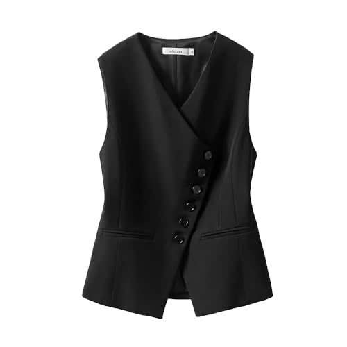 Gilet de costume pour femme boutonné idéal pour le travail et le bureau décontracté