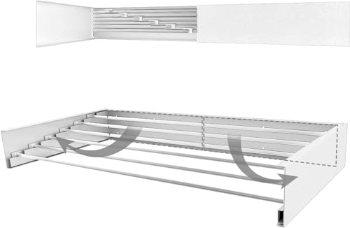 SOUTH AREA - Ausziehbarer Wandtrockner | Platzsparend & Faltbar | Robust, 30 kg Tragkraft | Für Innen- und Außenbereich, Schwarz, 100 cm (Weiß, 80 cm)