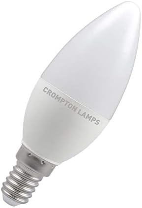 Crompton Lamps LED Candle 5W SES-E14 Dimmable (10 Pack) (40W Equivalent) 2700K Warm White Opal 470lm SES Small Screw E14 Frosted Multipack Light Bulbs