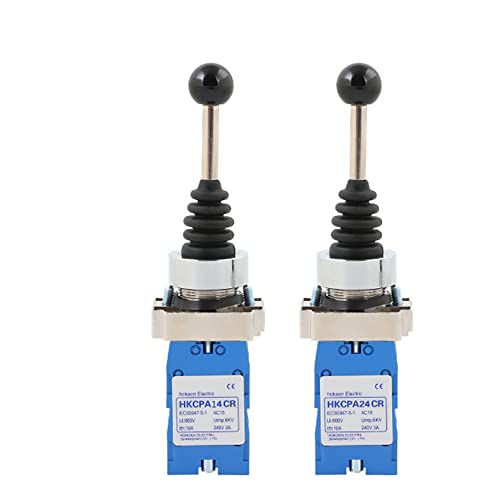 CENPEK Interruptor Maestro basculante Cruzado de 2 Piezas de 22 mm, Bloqueo automático/reinicio automático de 4 vías, Controladores 4 Posiciones, 4 NA,Montaje en Panel de 150 V / 250 V / 600 V